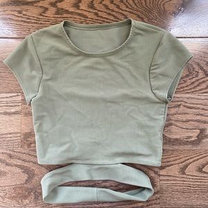 Revel Rib Top Five Dancewear YXL Sage Green